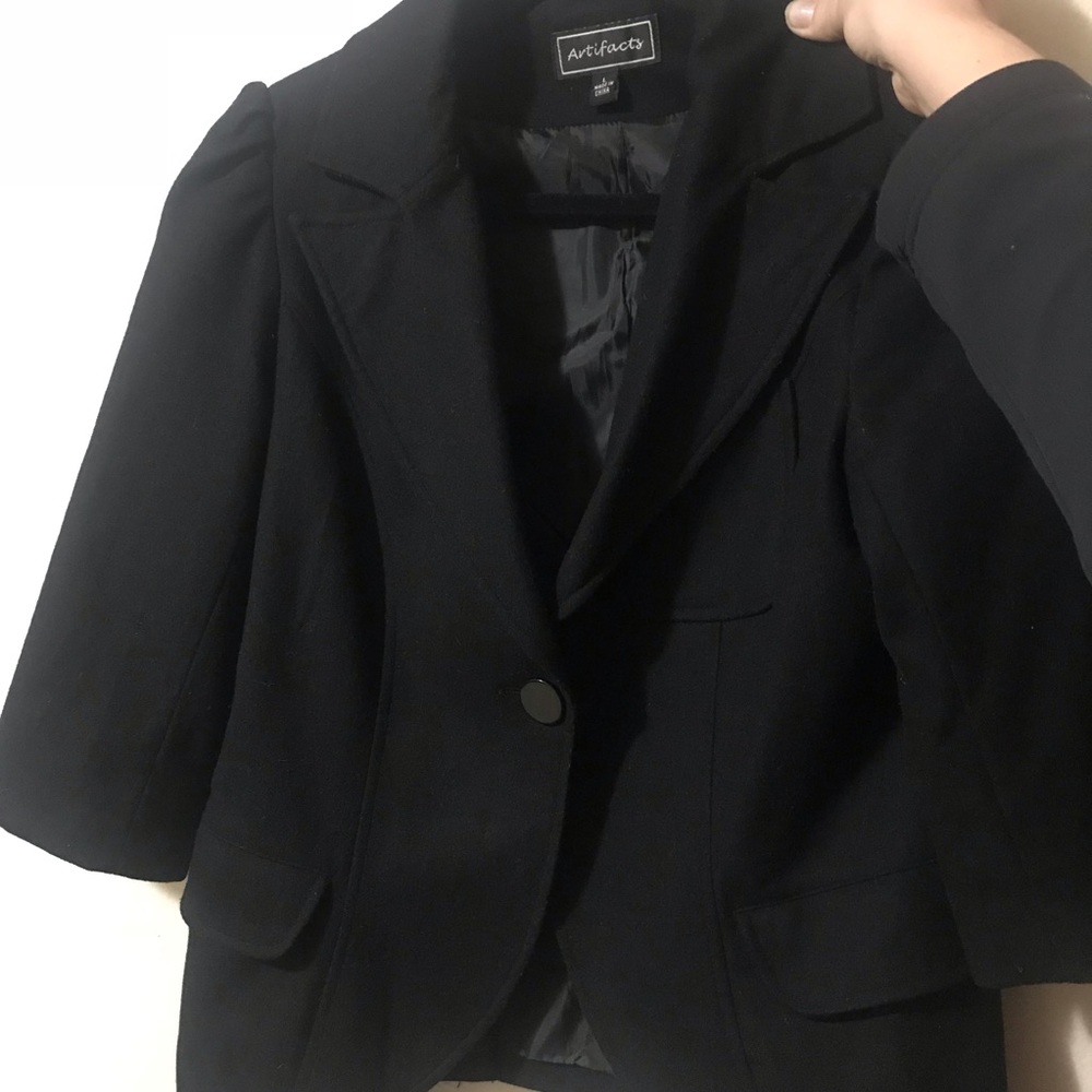 Black Wool Jacket - image 5